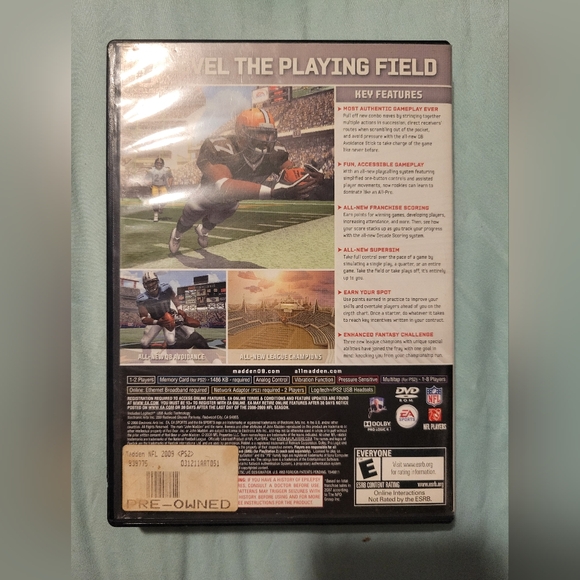 Madden NFL 09 (Sony PlayStation 2, 2008) - Picture 2 of 3